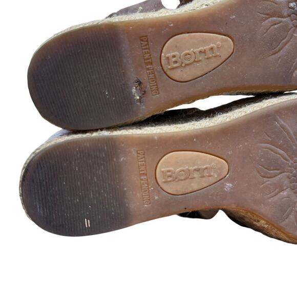 Born Sentinel Wedge Metallic Bronze Espadrille Platform Sandals Shoes Leather 9 - Picture 14 of 16